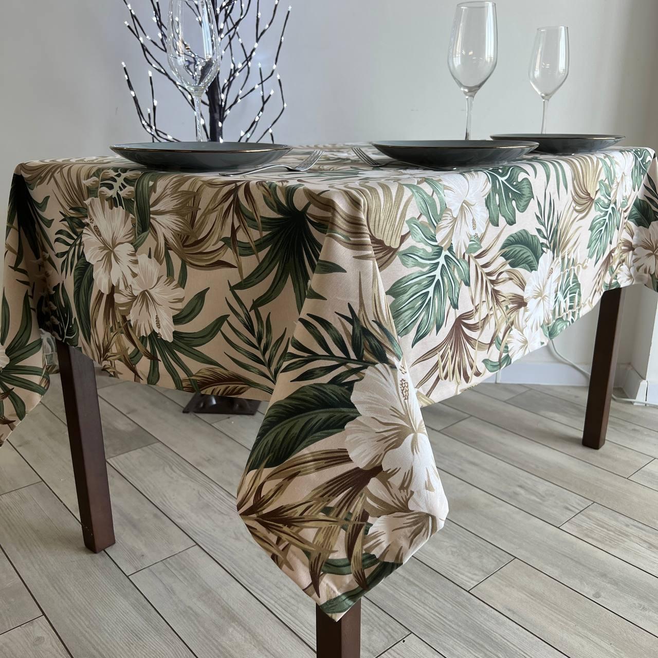Linen waterproof tablecloth with Teflon, Geometry collection,  luxury quality (custom or standard size)