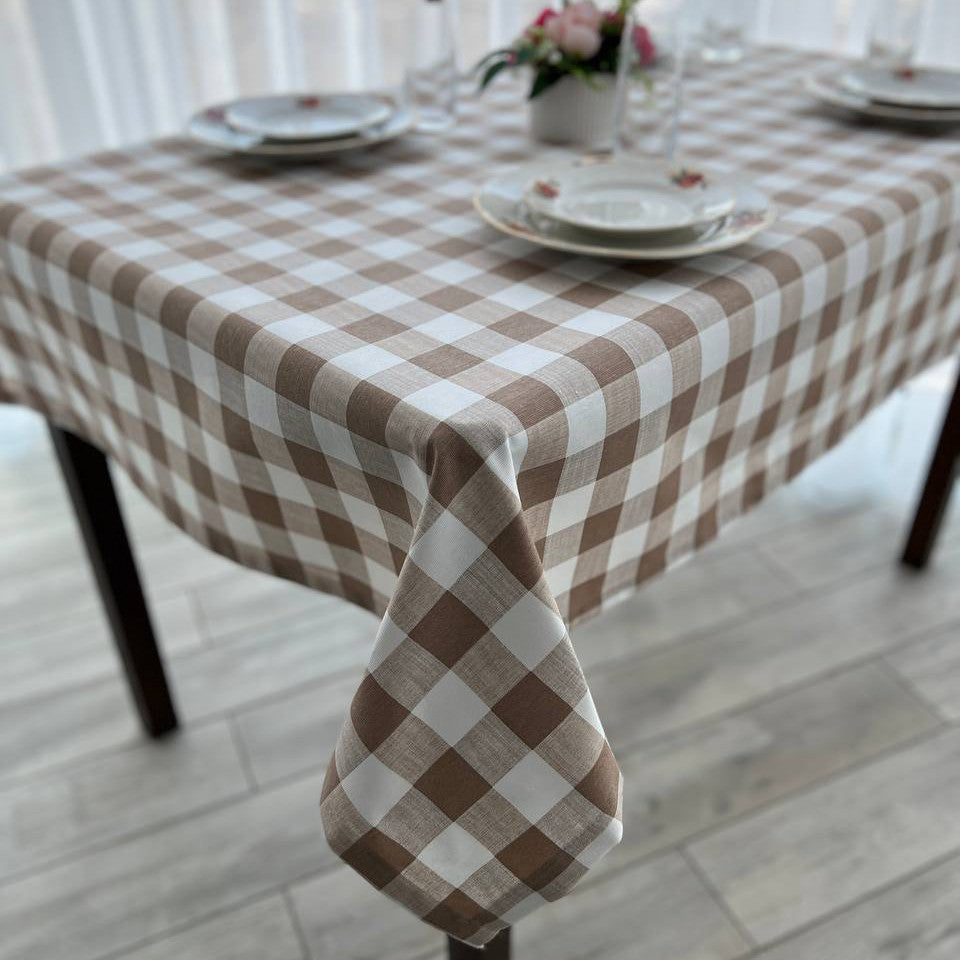 Linen waterproof tablecloth with Teflon, Geometry collection,  luxury quality (custom or standard size)