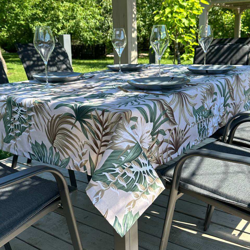 Linen waterproof tablecloth with Teflon, Geometry collection,  luxury quality (custom or standard size)