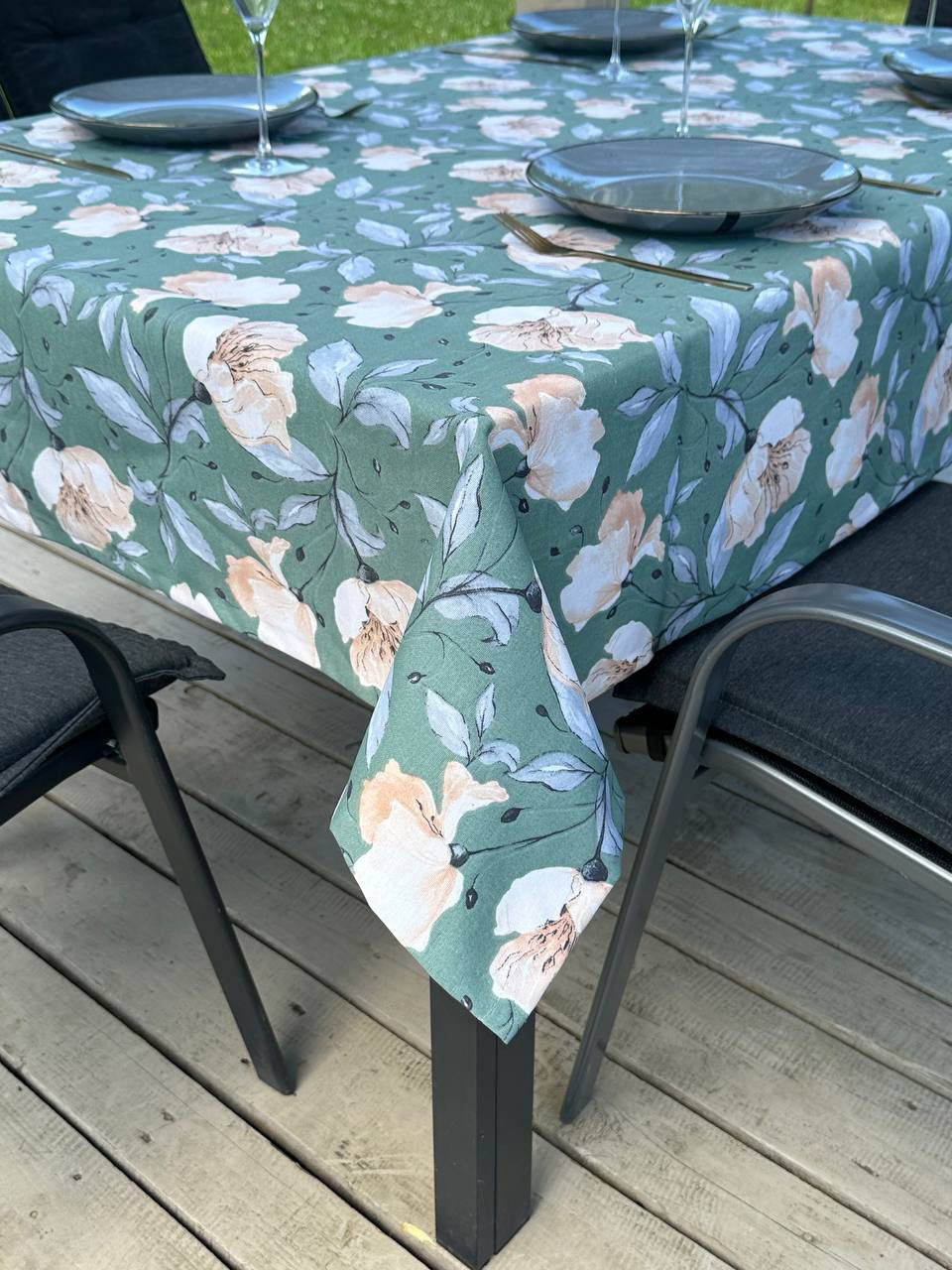 Linen waterproof tablecloth with Teflon, Geometry collection,  luxury quality (custom or standard size)