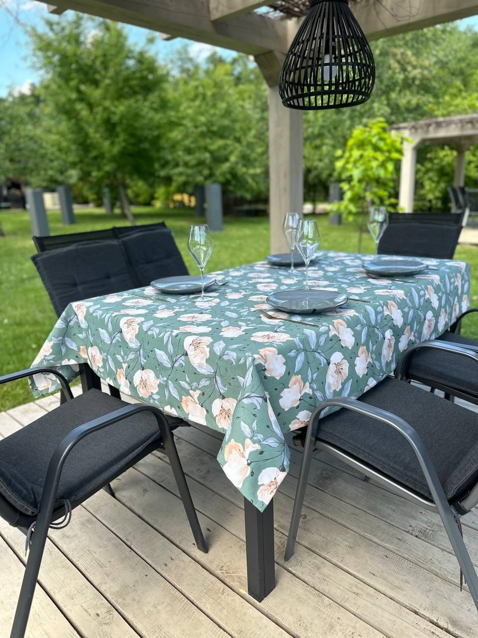 Linen waterproof tablecloth with Teflon, Geometry collection,  luxury quality (custom or standard size)