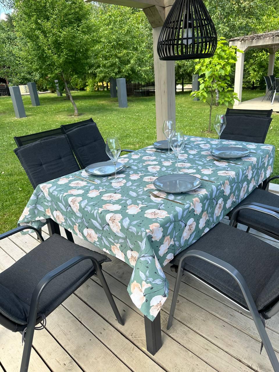 Linen waterproof tablecloth with Teflon, Geometry collection,  luxury quality (custom or standard size)