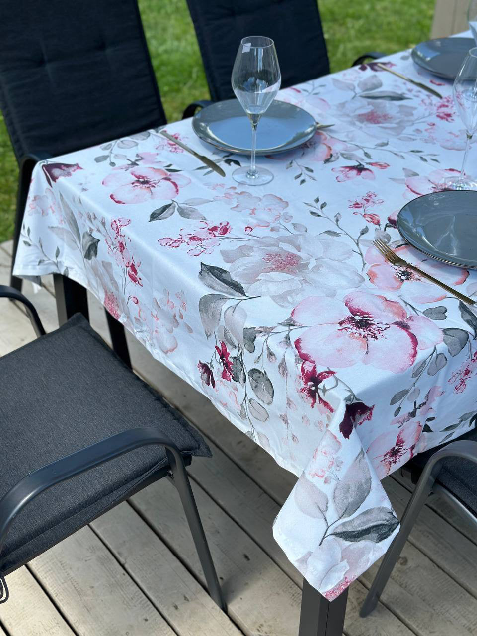 Linen waterproof tablecloth with Teflon, Geometry collection,  luxury quality (custom or standard size)