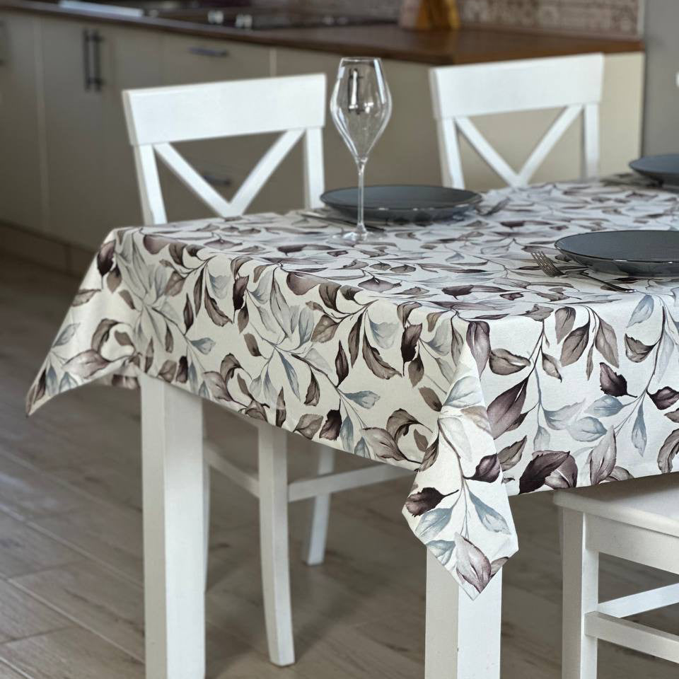 Linen waterproof tablecloth with Teflon, Geometry collection,  luxury quality (custom or standard size)