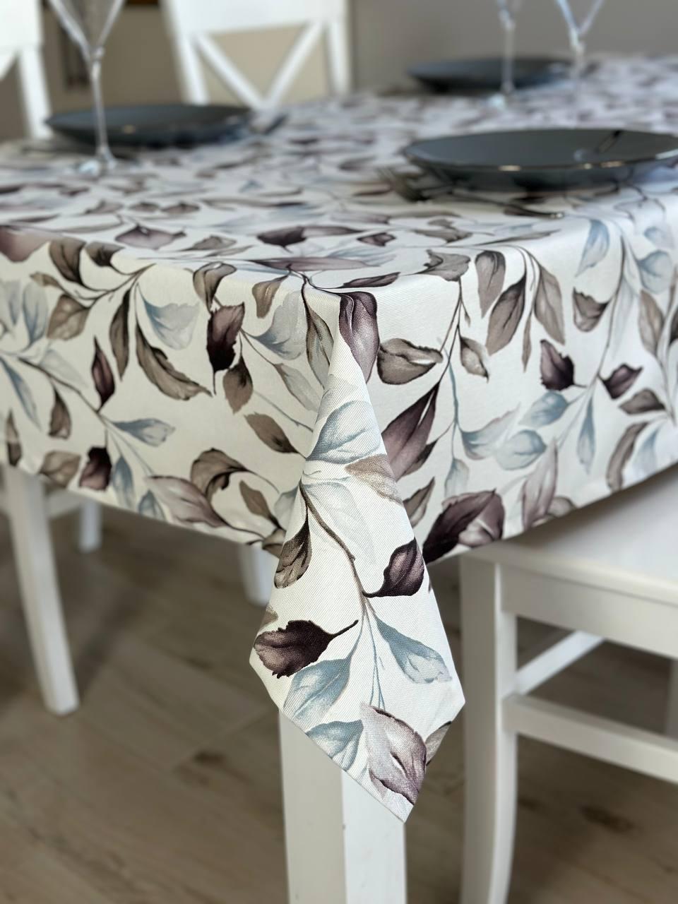 Linen waterproof tablecloth with Teflon, Geometry collection,  luxury quality (custom or standard size)