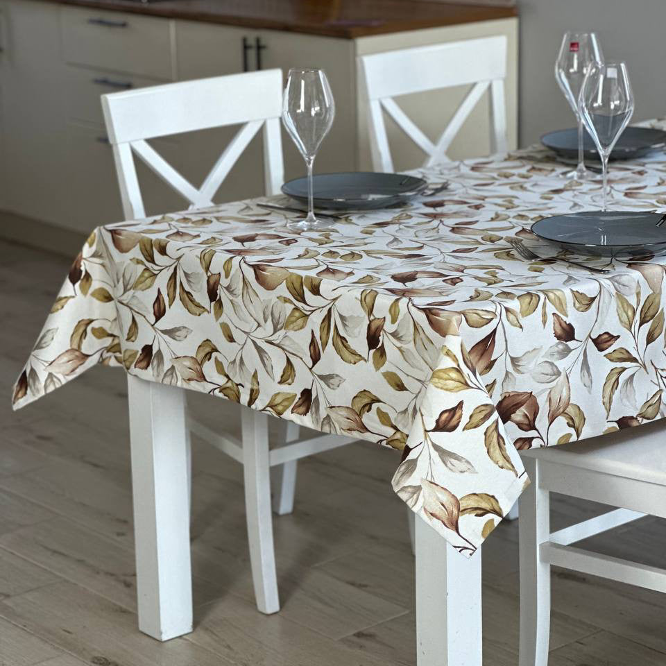 Linen waterproof tablecloth with Teflon, Geometry collection,  luxury quality (custom or standard size)