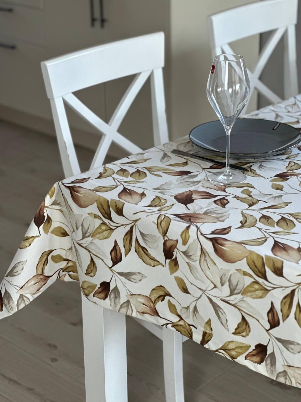 Linen waterproof tablecloth with Teflon, Geometry collection,  luxury quality (custom or standard size)