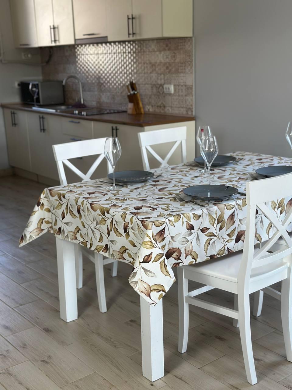 Linen waterproof tablecloth with Teflon, Geometry collection,  luxury quality (custom or standard size)