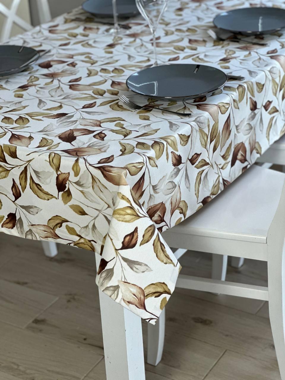 Linen waterproof tablecloth with Teflon, Geometry collection,  luxury quality (custom or standard size)