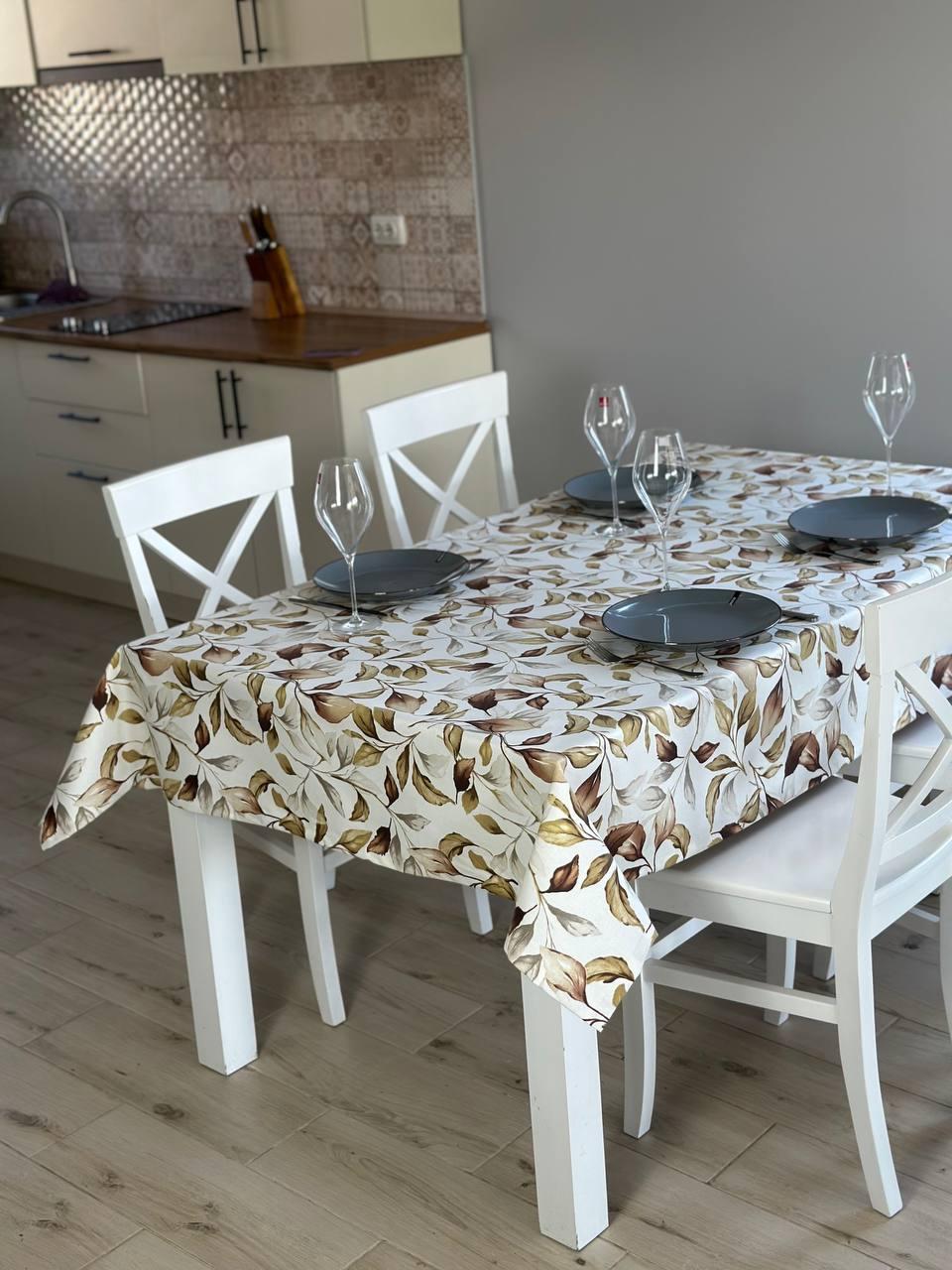 Linen waterproof tablecloth with Teflon, Geometry collection,  luxury quality (custom or standard size)