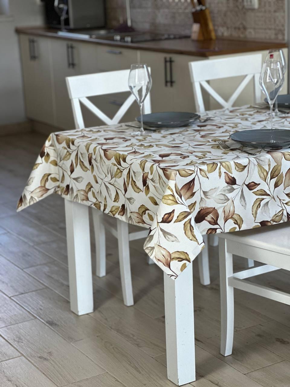 Linen waterproof tablecloth with Teflon, Geometry collection,  luxury quality (custom or standard size)