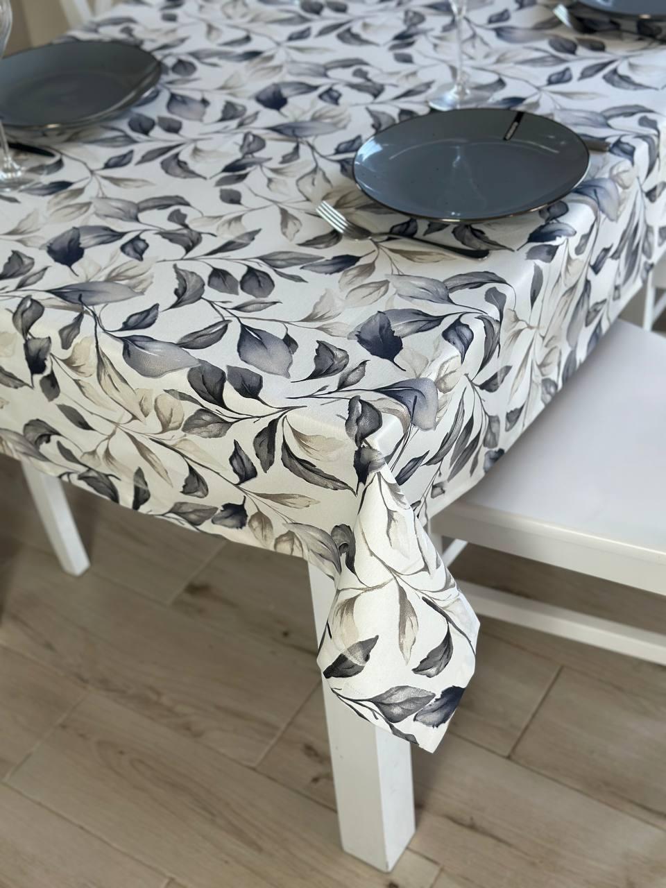 Linen waterproof tablecloth with Teflon, Geometry collection,  luxury quality (custom or standard size)