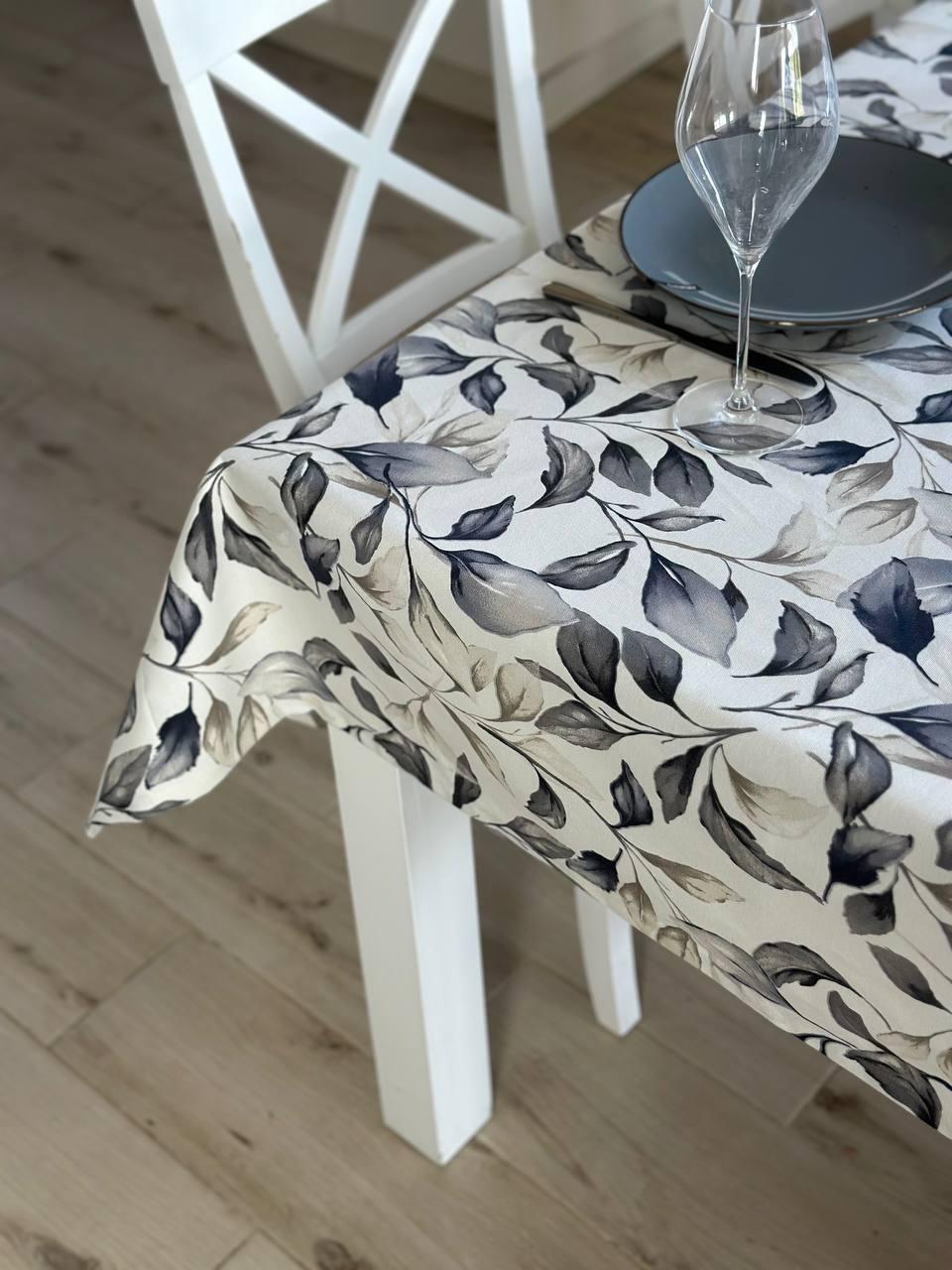Linen waterproof tablecloth with Teflon, Geometry collection,  luxury quality (custom or standard size)