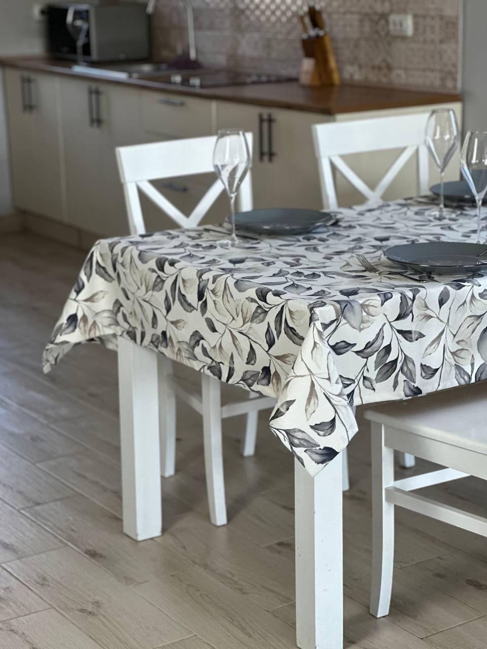 Linen waterproof tablecloth with Teflon, Geometry collection,  luxury quality (custom or standard size)