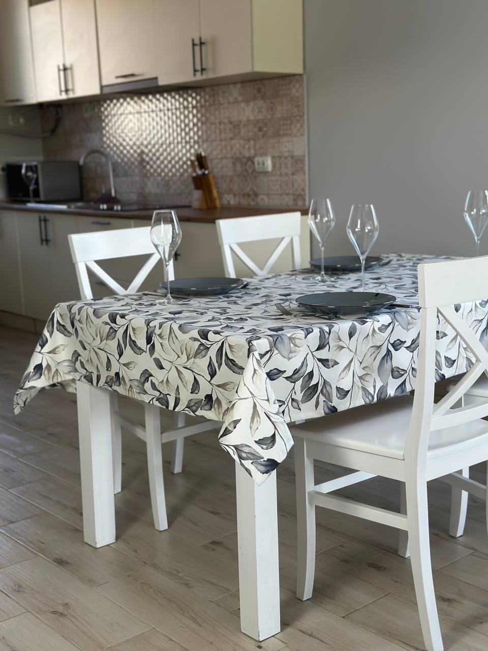 Linen waterproof tablecloth with Teflon, Geometry collection,  luxury quality (custom or standard size)