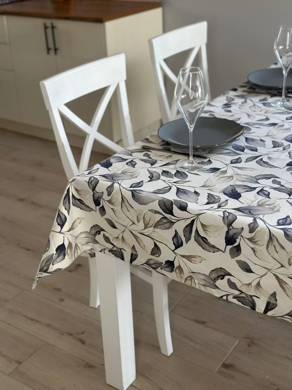Linen waterproof tablecloth with Teflon, Geometry collection,  luxury quality (custom or standard size)