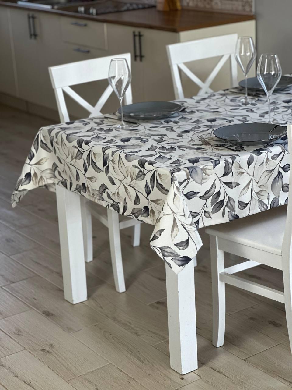 Linen waterproof tablecloth with Teflon, Geometry collection,  luxury quality (custom or standard size)