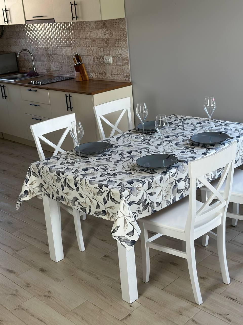 Linen waterproof tablecloth with Teflon, Geometry collection,  luxury quality (custom or standard size)