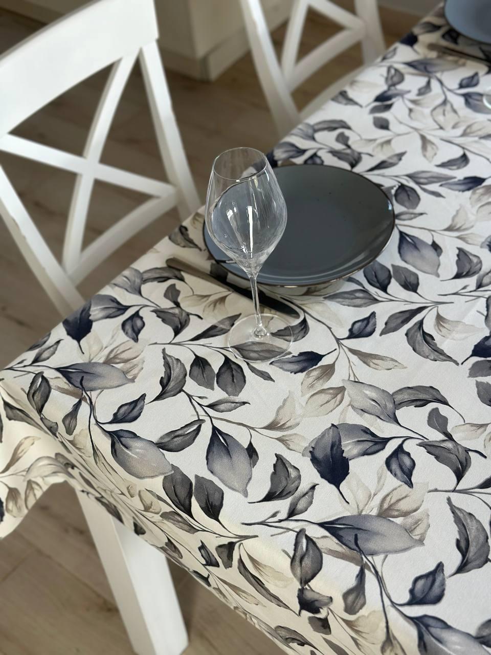 Linen waterproof tablecloth with Teflon, Geometry collection,  luxury quality (custom or standard size)