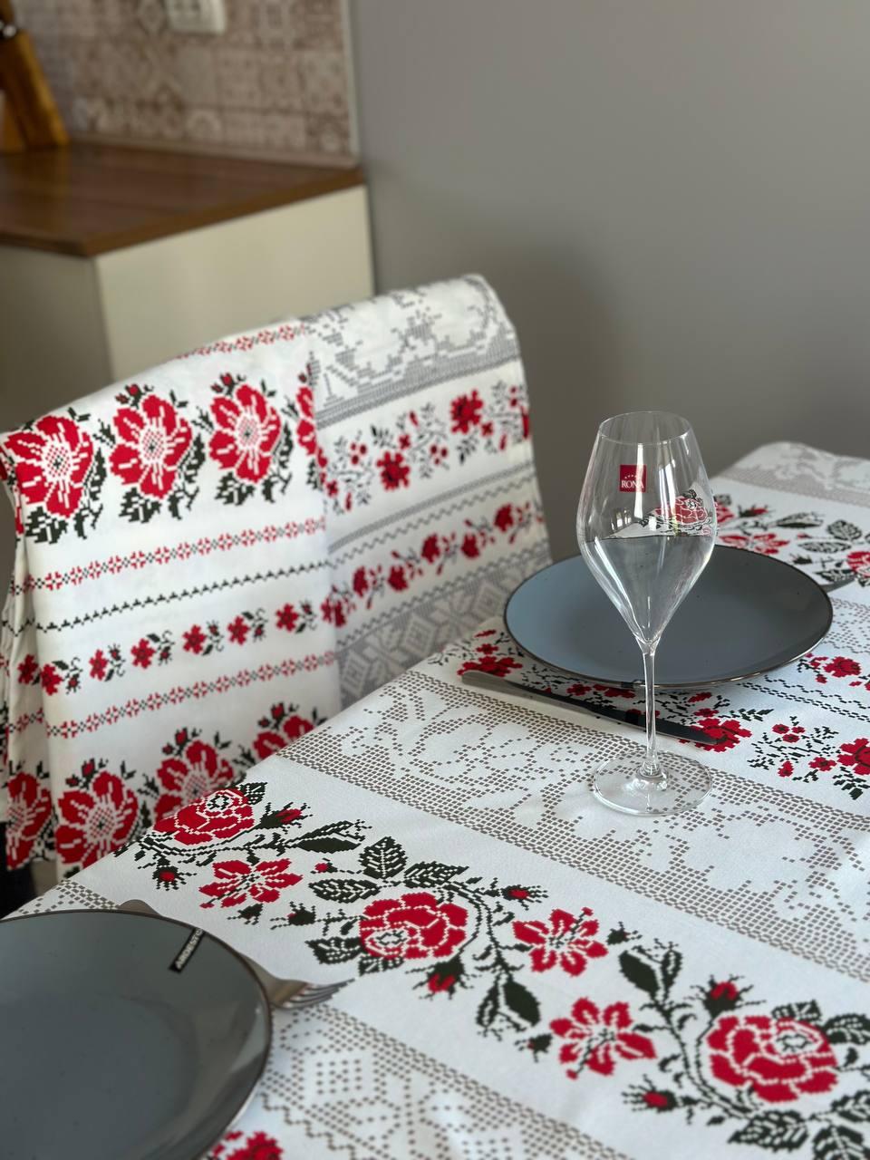 Linen waterproof tablecloth with Teflon, Geometry collection,  luxury quality (custom or standard size)