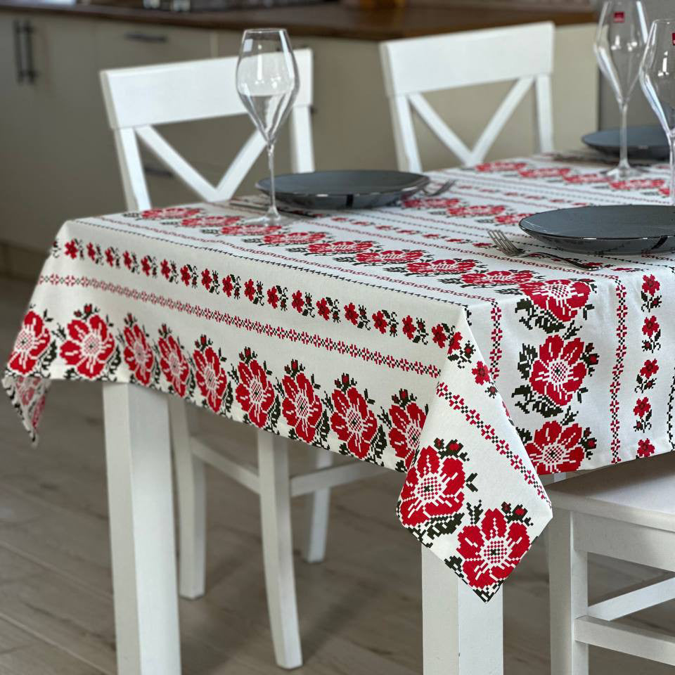 Linen waterproof tablecloth with Teflon, Geometry collection,  luxury quality (custom or standard size)