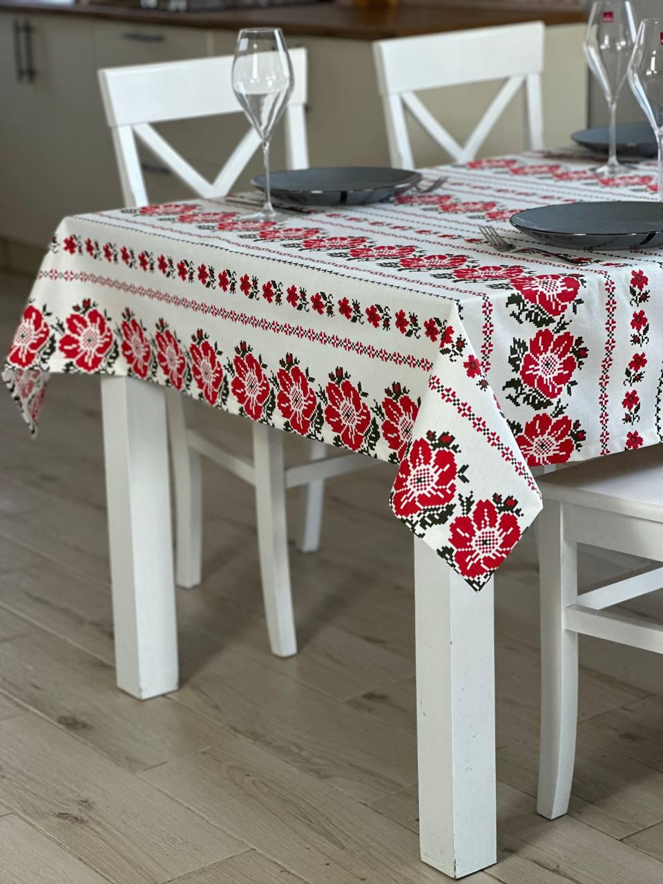 Linen waterproof tablecloth with Teflon, Geometry collection,  luxury quality (custom or standard size)