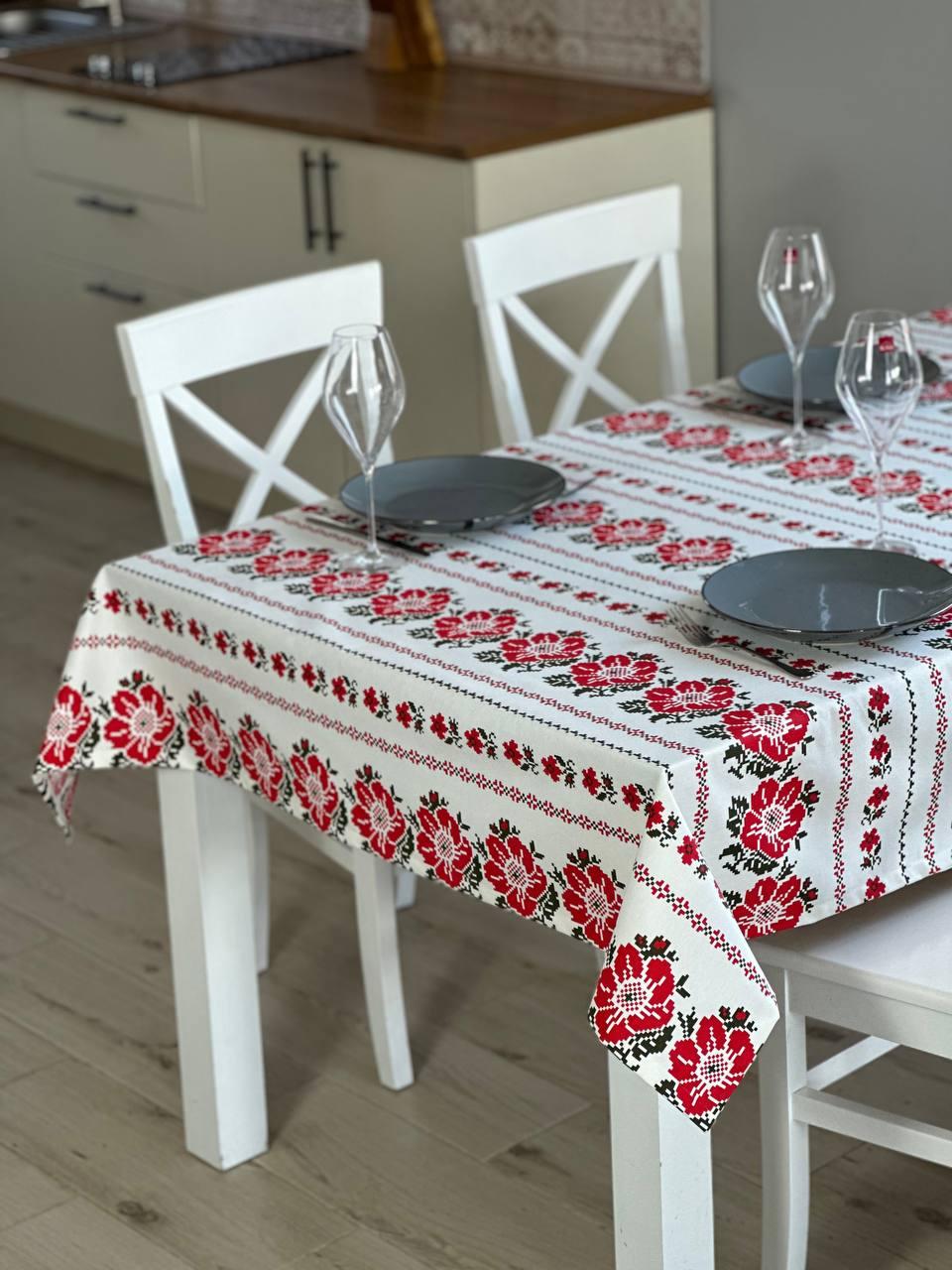 Linen waterproof tablecloth with Teflon, Geometry collection,  luxury quality (custom or standard size)