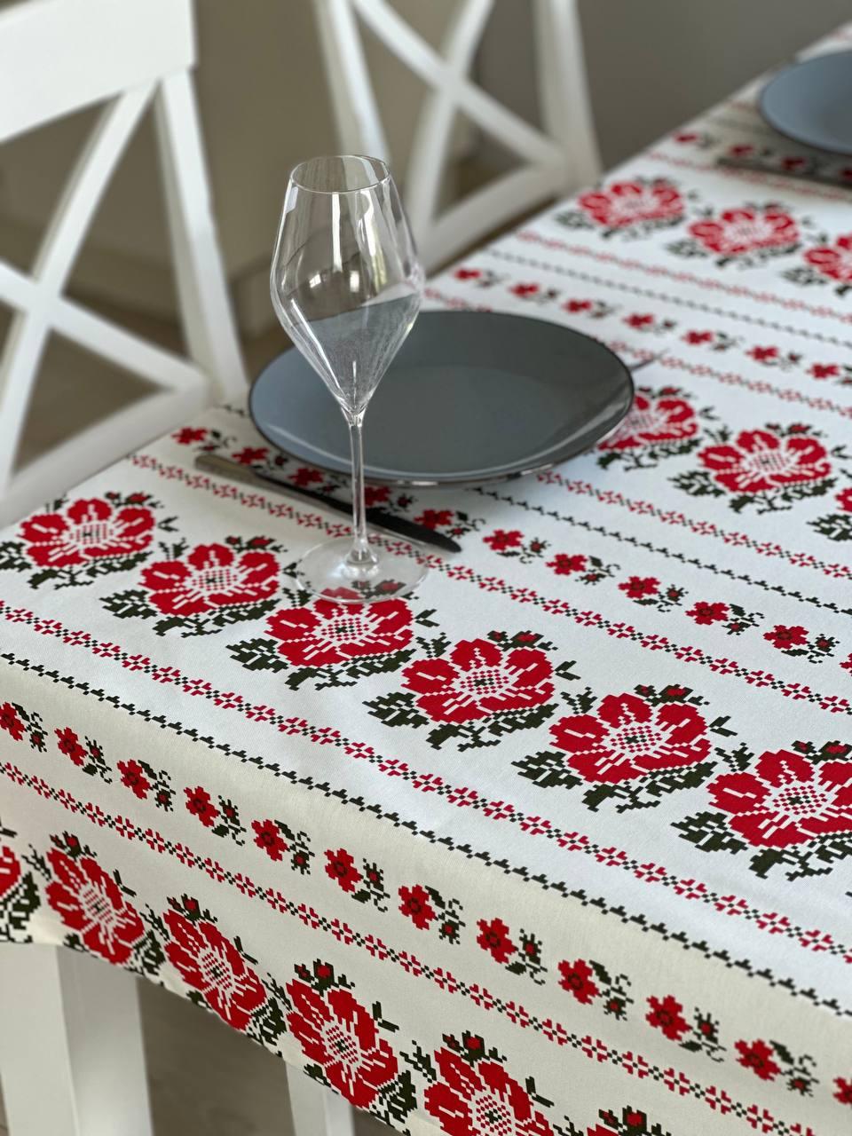 Linen waterproof tablecloth with Teflon, Geometry collection,  luxury quality (custom or standard size)