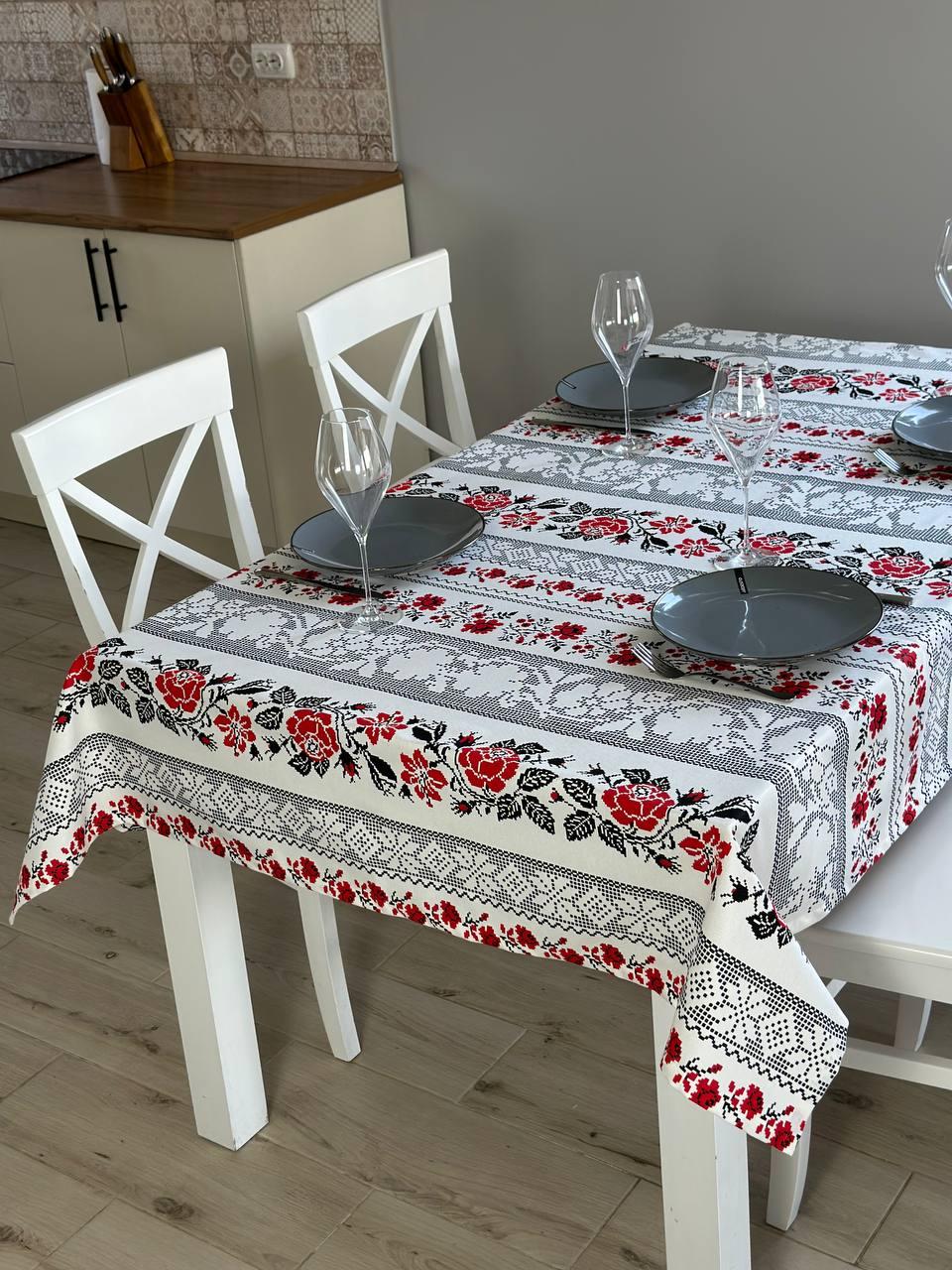 Linen waterproof tablecloth with Teflon, Geometry collection,  luxury quality (custom or standard size)