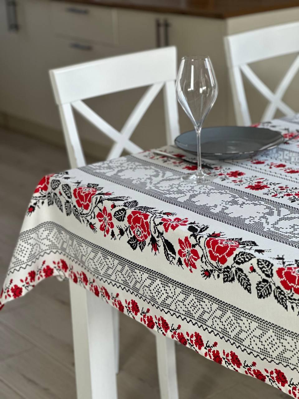 Linen waterproof tablecloth with Teflon, Geometry collection,  luxury quality (custom or standard size)
