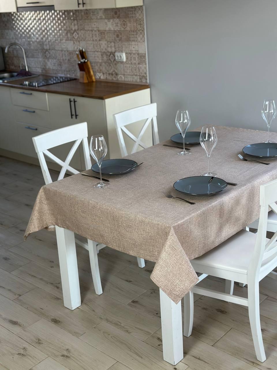 Linen waterproof tablecloth with Teflon, Geometry collection,  luxury quality (custom or standard size)