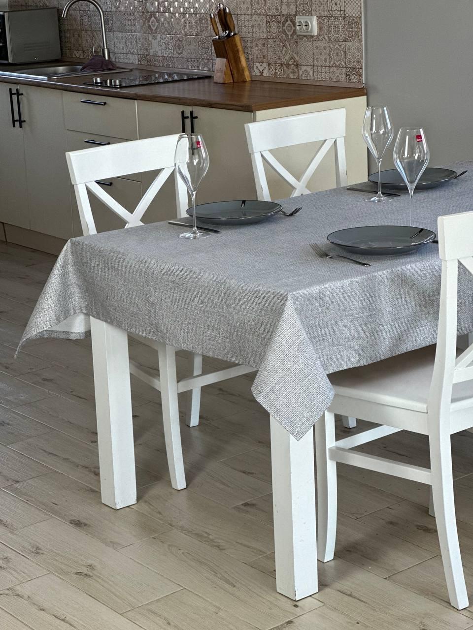 Linen waterproof tablecloth with Teflon, Geometry collection,  luxury quality (custom or standard size)