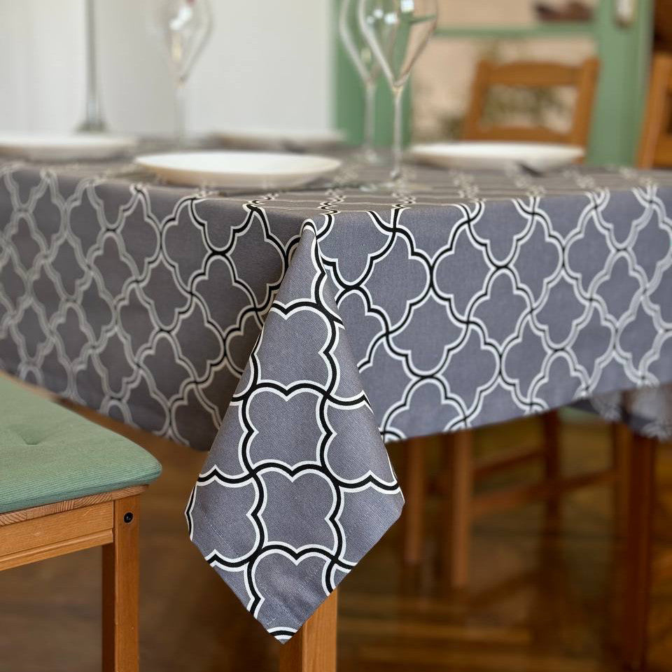 Linen waterproof tablecloth with Teflon, Geometry collection,  luxury quality (custom or standard size)