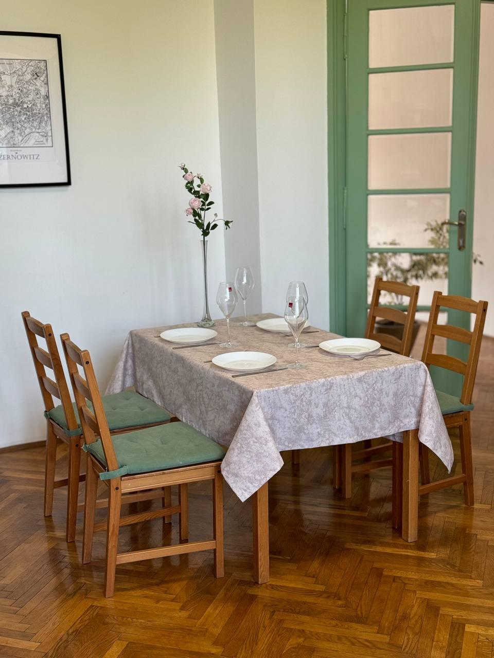 Linen waterproof tablecloth with Teflon, Geometry collection,  luxury quality (custom or standard size)