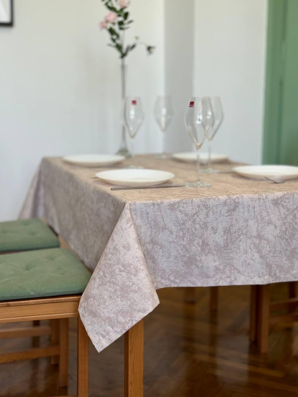 Linen waterproof tablecloth with Teflon, Geometry collection,  luxury quality (custom or standard size)