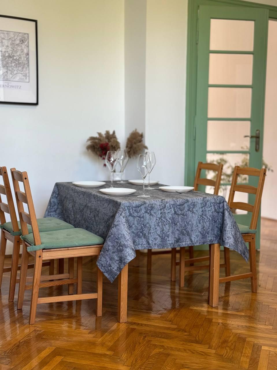 Linen waterproof tablecloth with Teflon, Geometry collection,  luxury quality (custom or standard size)