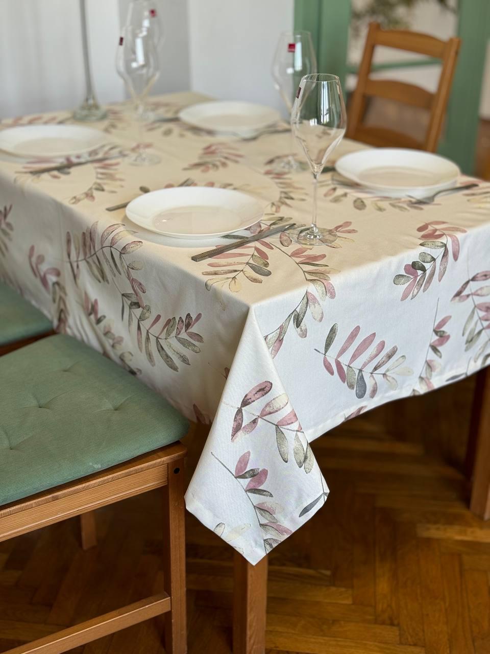Linen waterproof tablecloth with Teflon, Geometry collection,  luxury quality (custom or standard size)