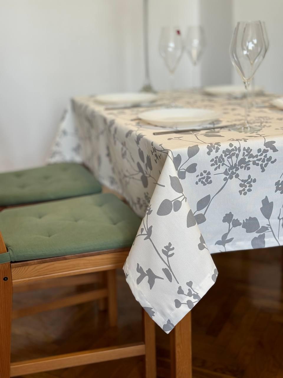 Linen waterproof tablecloth with Teflon, Geometry collection,  luxury quality (custom or standard size)