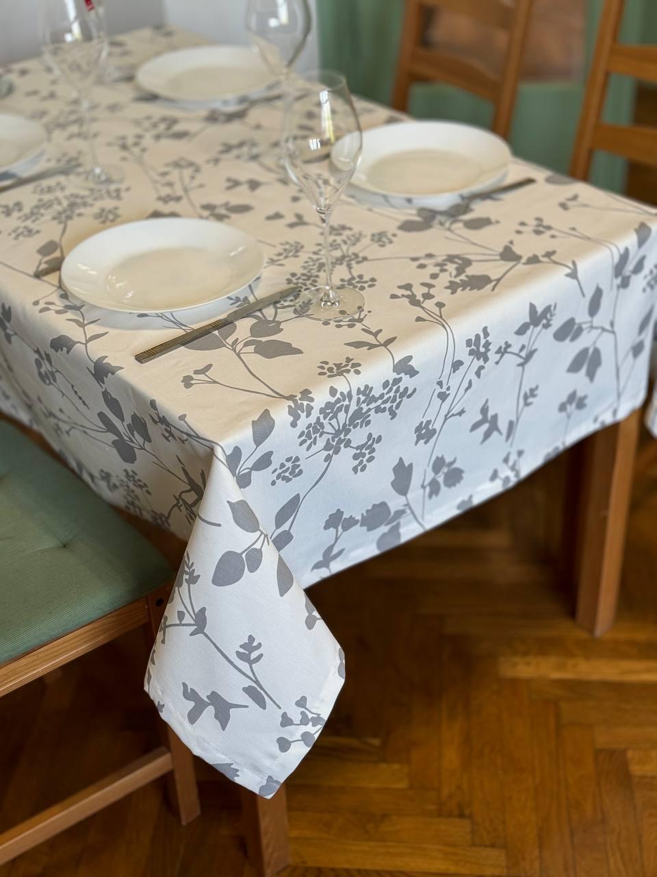 Linen waterproof tablecloth with Teflon, Geometry collection,  luxury quality (custom or standard size)