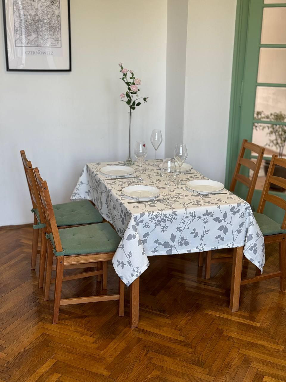Linen waterproof tablecloth with Teflon, Geometry collection,  luxury quality (custom or standard size)