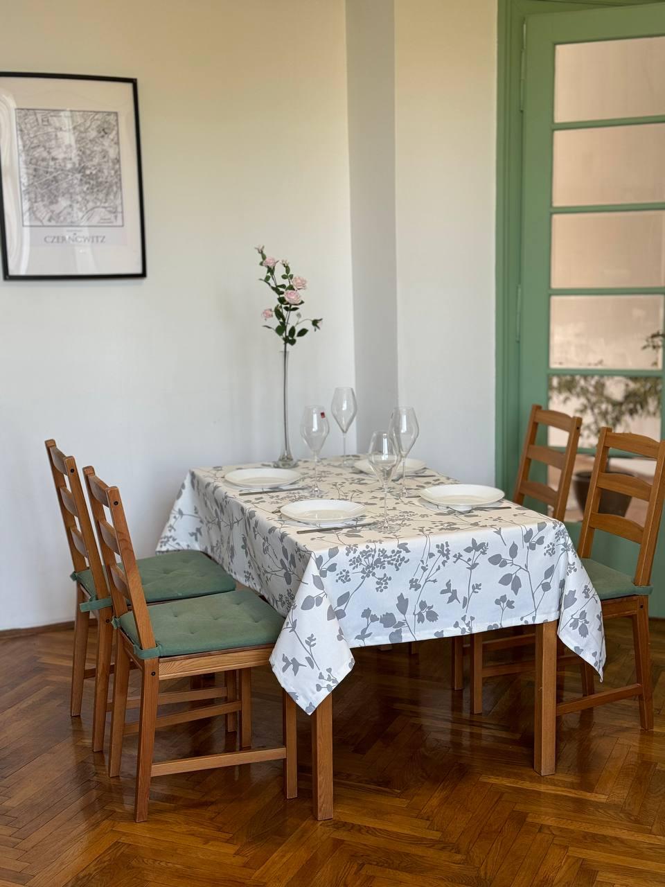 Linen waterproof tablecloth with Teflon, Geometry collection,  luxury quality (custom or standard size)