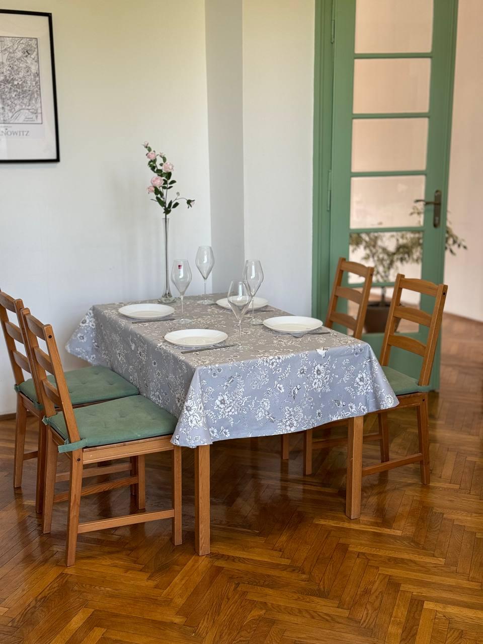 Linen waterproof tablecloth with Teflon, Geometry collection,  luxury quality (custom or standard size)