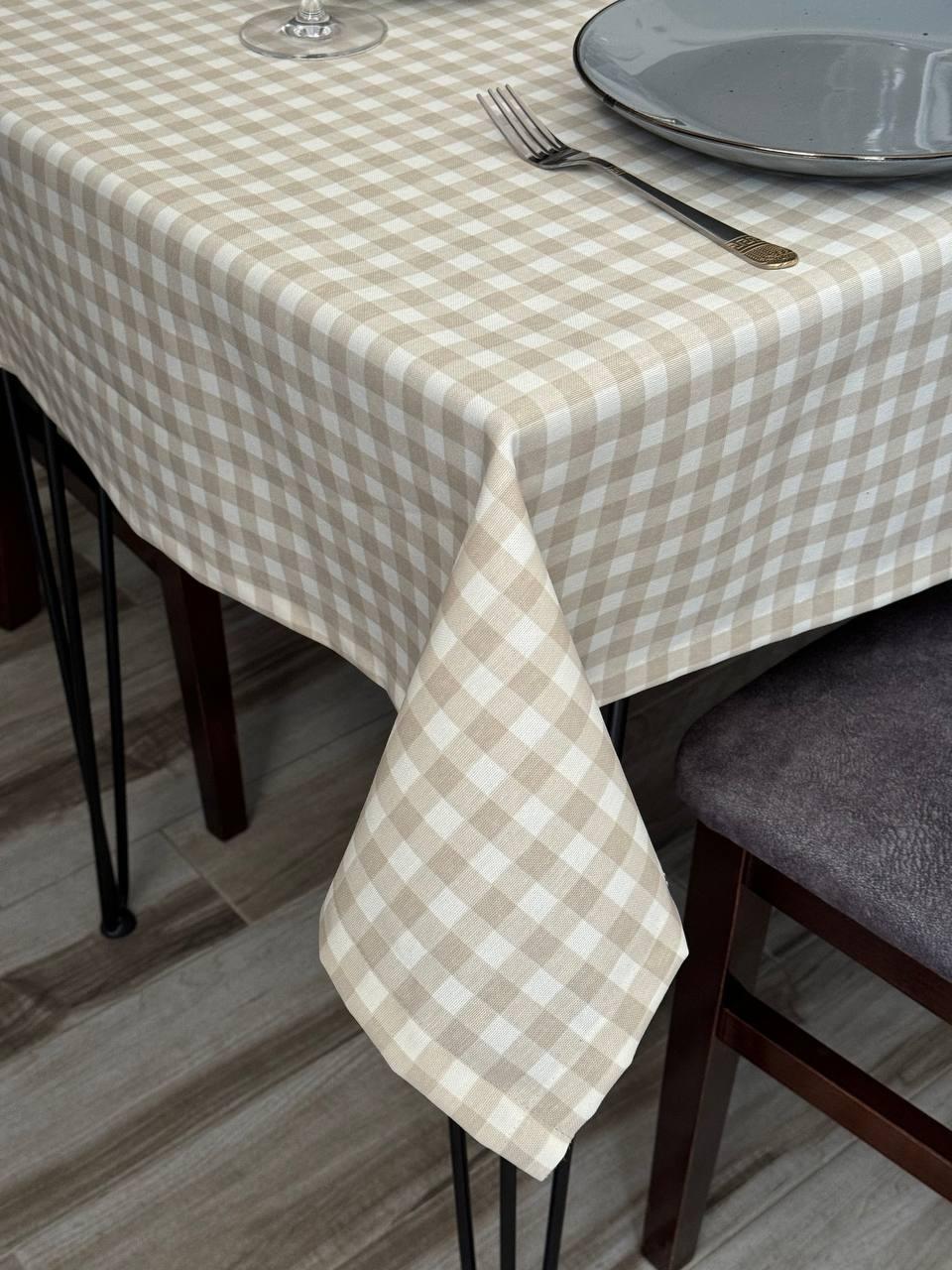 Linen waterproof tablecloth with Teflon, Geometry collection,  luxury quality (custom or standard size)