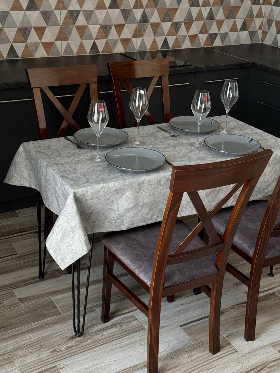 Linen waterproof tablecloth with Teflon, Geometry collection,  luxury quality (custom or standard size)