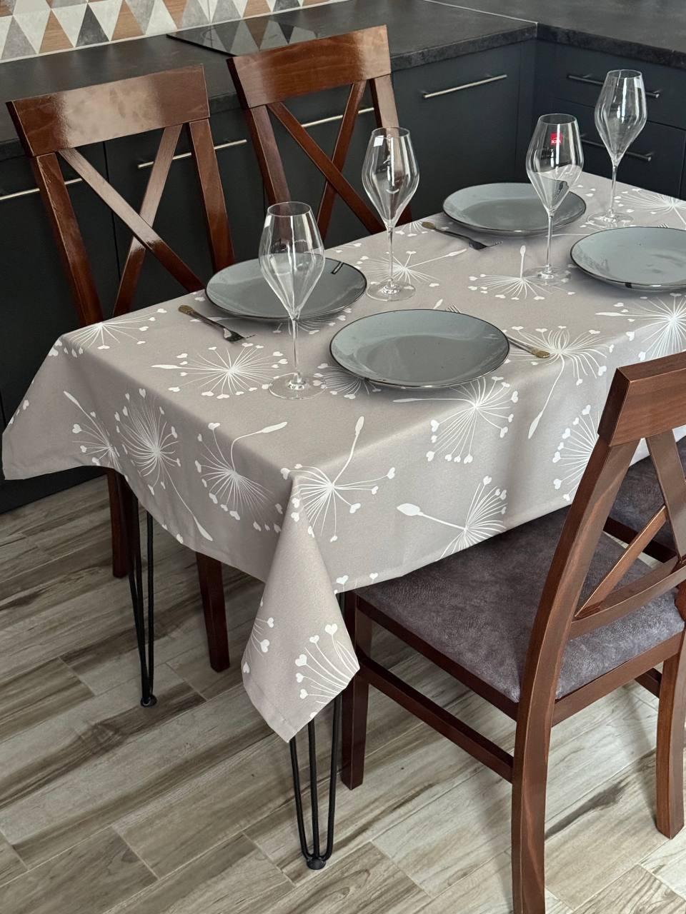 Linen waterproof tablecloth with Teflon, Geometry collection,  luxury quality (custom or standard size)