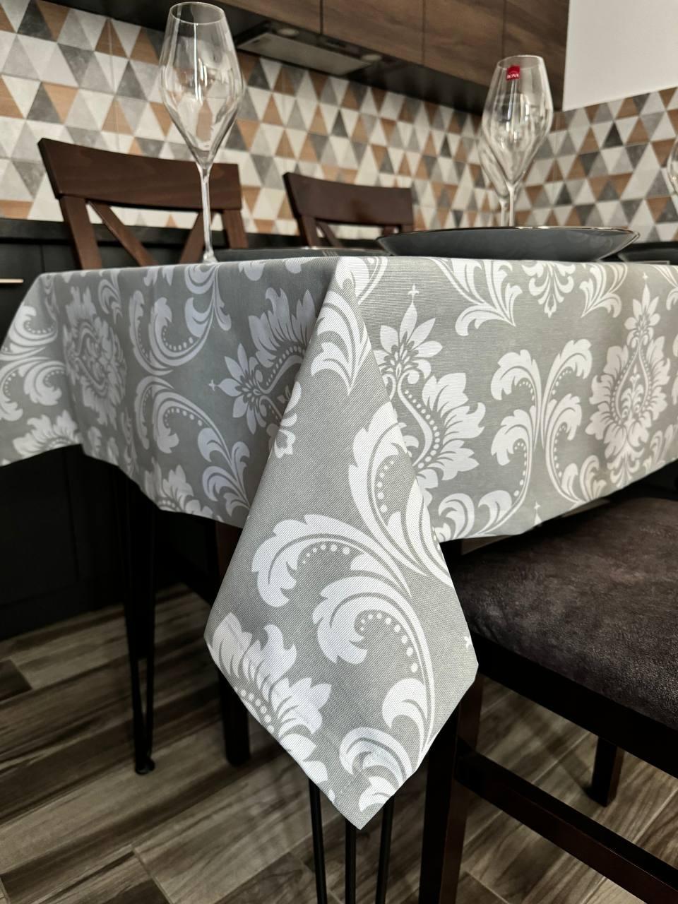 Linen waterproof tablecloth with Teflon, Geometry collection,  luxury quality (custom or standard size)