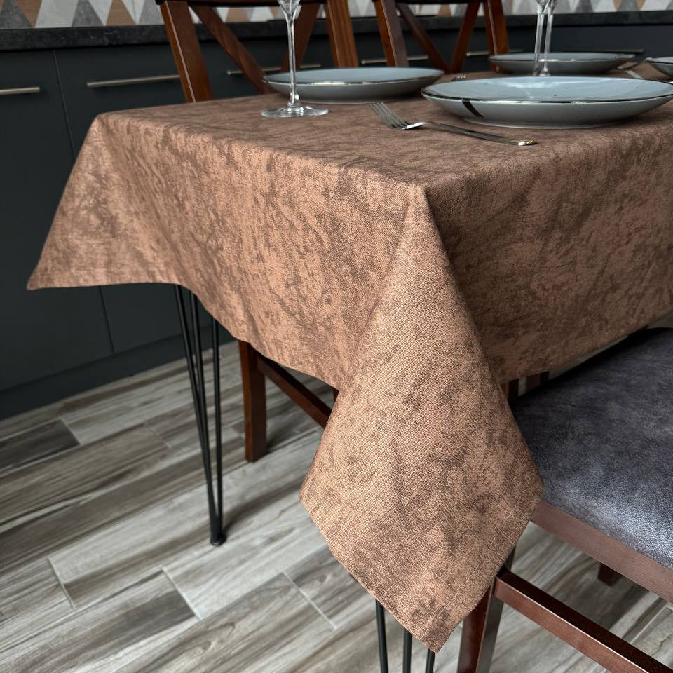 Linen waterproof tablecloth with Teflon, Geometry collection,  luxury quality (custom or standard size)