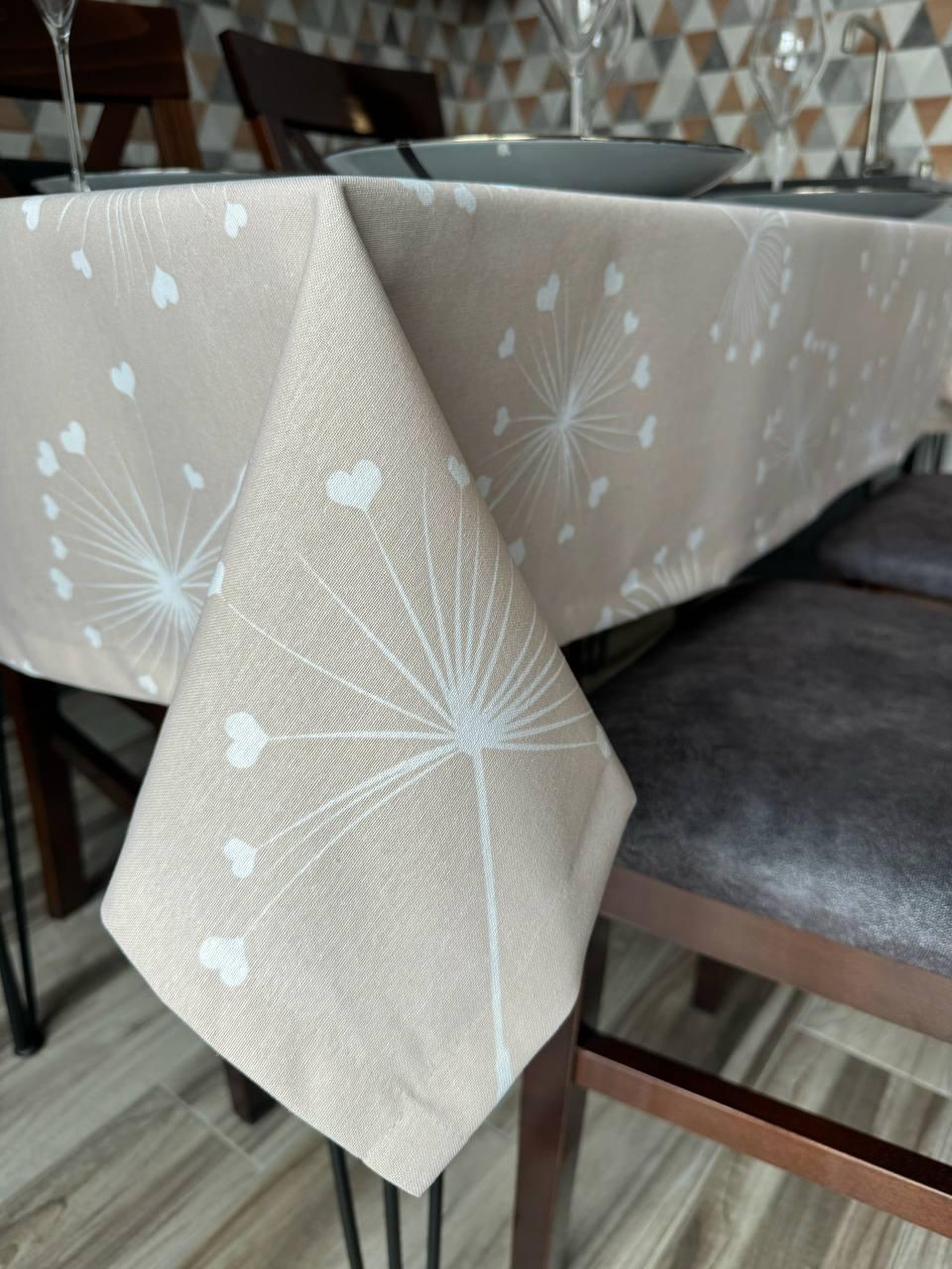 Linen waterproof tablecloth with Teflon, Geometry collection,  luxury quality (custom or standard size)