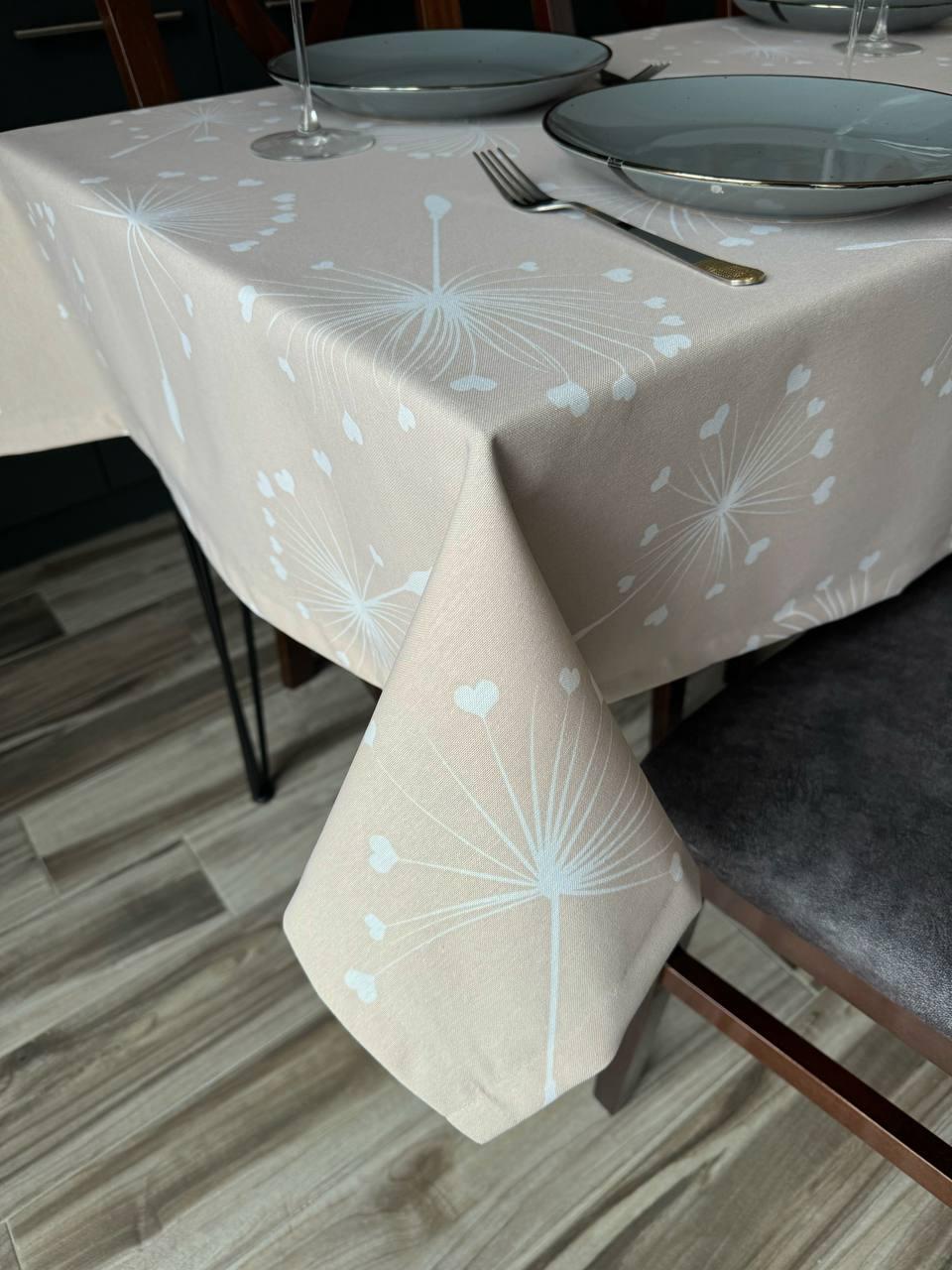 Linen waterproof tablecloth with Teflon, Geometry collection,  luxury quality (custom or standard size)