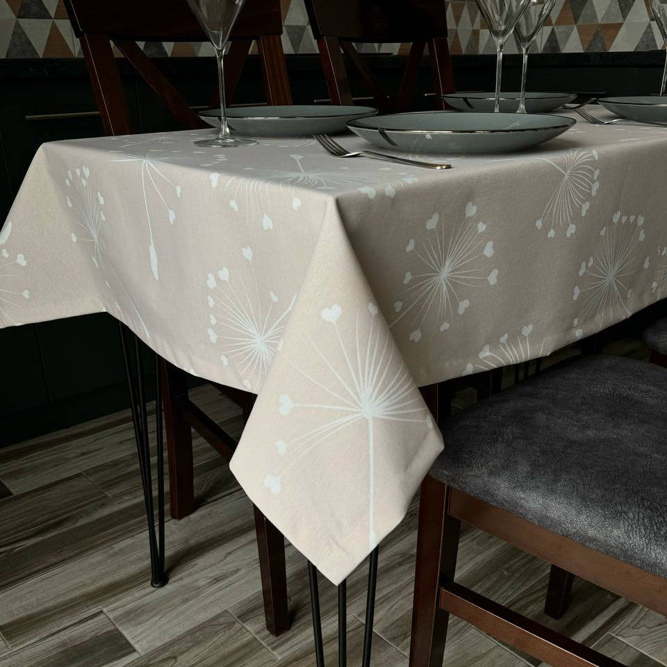 Linen waterproof tablecloth with Teflon, Geometry collection,  luxury quality (custom or standard size)
